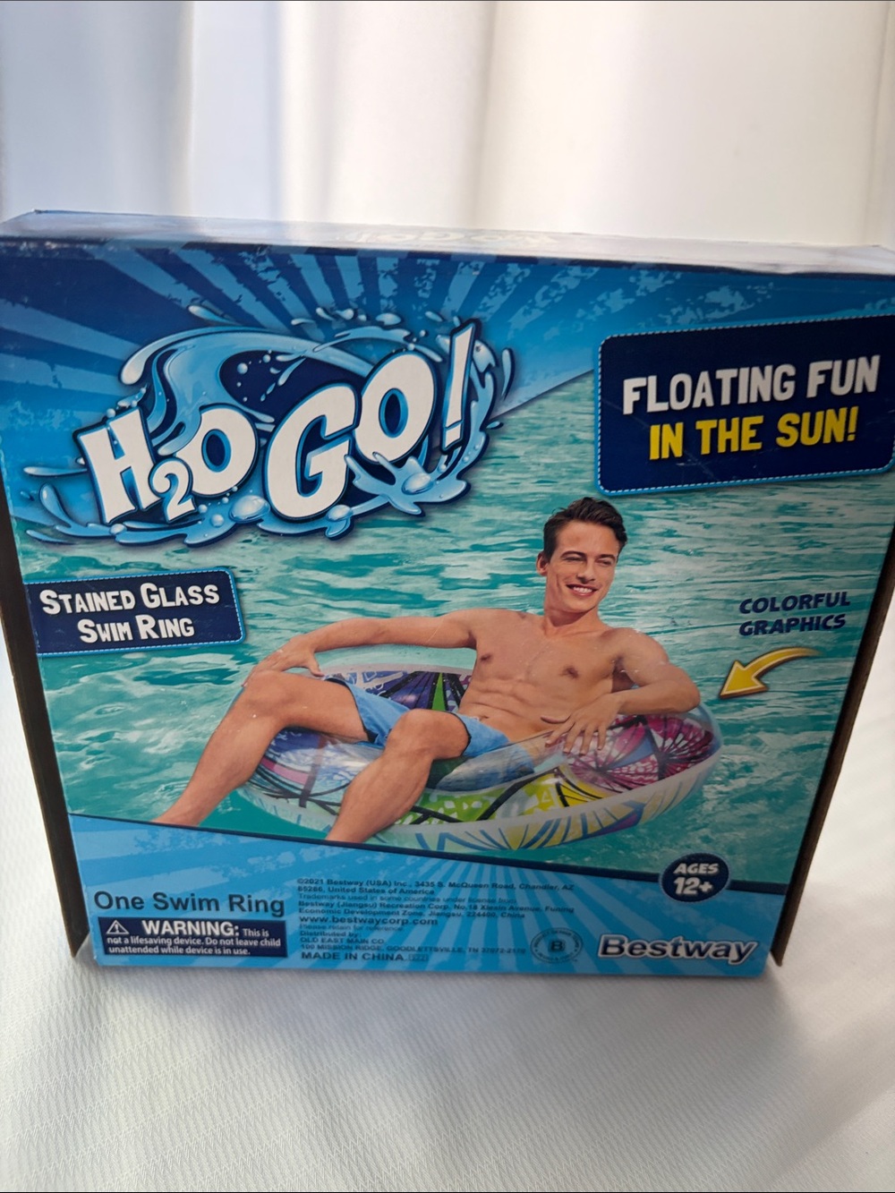 H2O Go! Stained Glass Swim Ring - Multicolor NIP - Picture 2 of 2